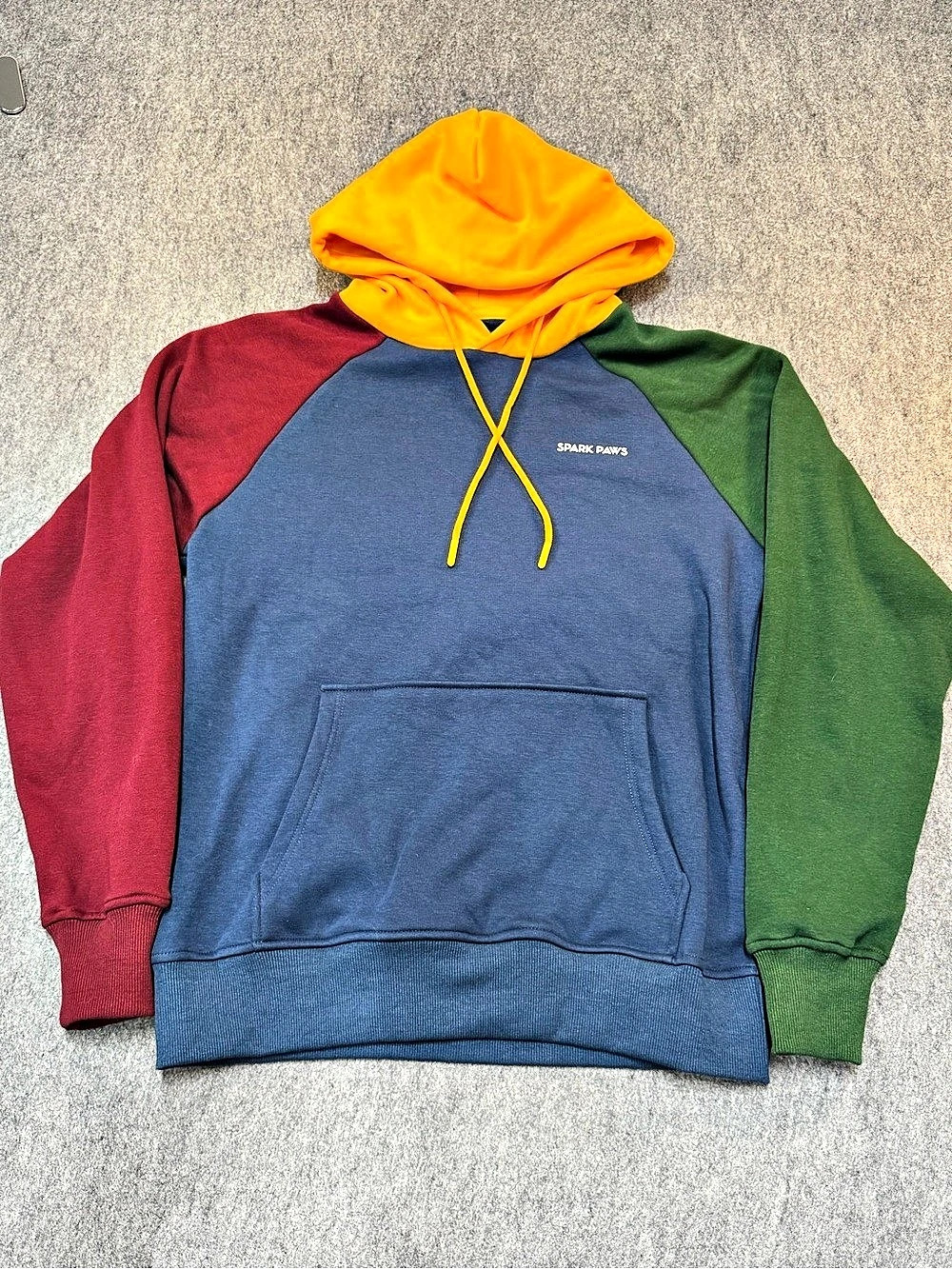 Spark Paws Matching Human Colorblock Hoodie Blue & Green men’s Small
